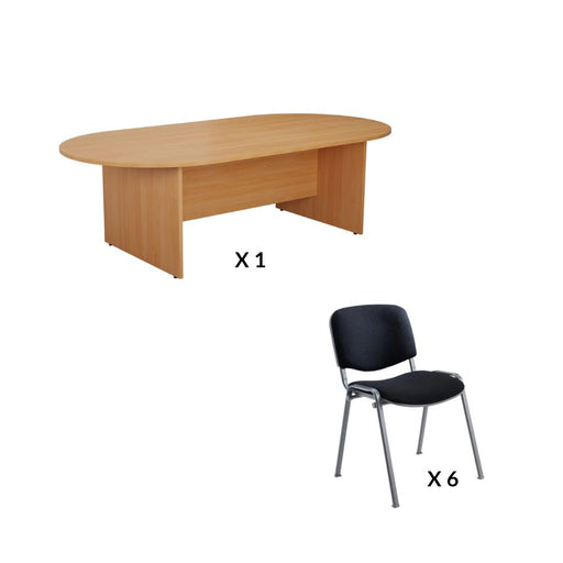 1.8m Boardroom Table & 6 Chair Bundle Tables TC GROUP 