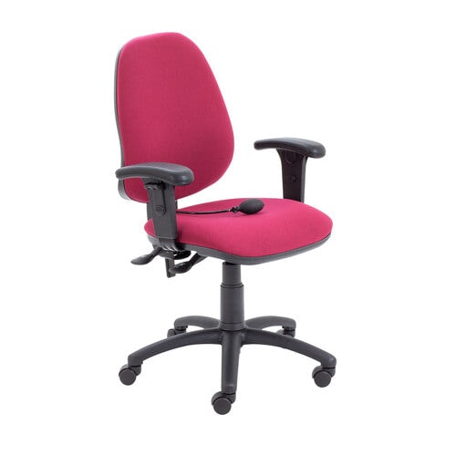 Calypso Ergonomic Office Chair OPERATOR TC Group Claret Height Adjustable Arms Self Assembly (Next Day)