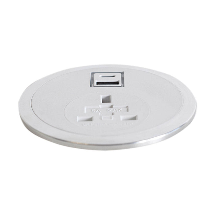 In Desk Power Module Accessories Lavoro White 1 Power + 30W USB-C + 27W USB-A 