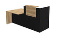 Large Reception Desk With Customer Counter Reception Desk Buronomic 2025mm Right Hand Black Nebraska Oak