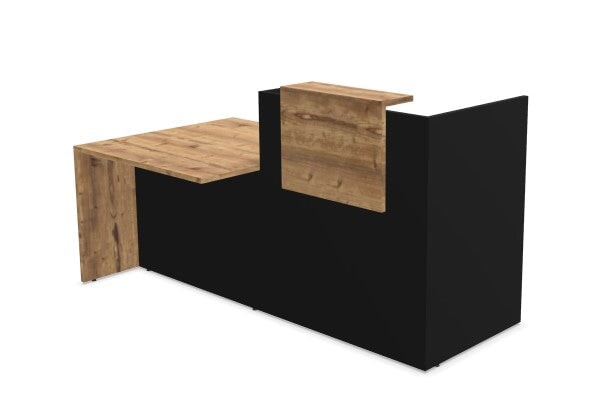 Large Reception Desk With Customer Counter Reception Desk Buronomic 2025mm Right Hand Black Timber