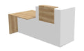 Large Reception Desk With Customer Counter Reception Desk Buronomic 2025mm Right Hand White Nebraska Oak