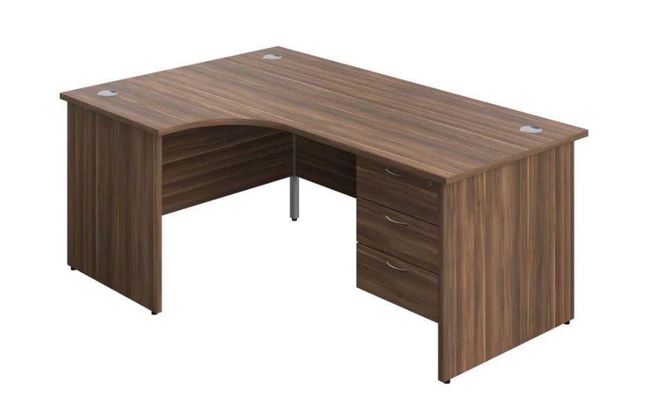 Left Handed Panel Ended Desk | 3 Drawer Fixed Pedestal Bundle — Office ...
