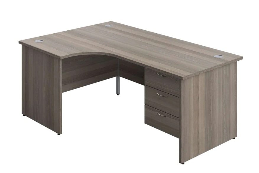 Left Handed Panel Ended Desk | 3 Drawer Fixed Pedestal Bundle — Office ...
