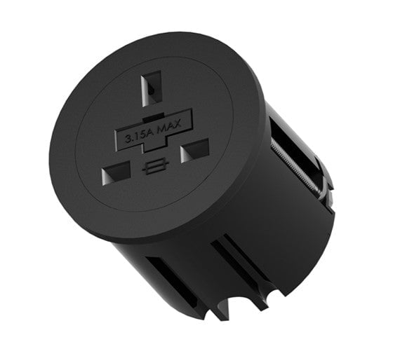 Port O Power Module Accessories ABL Black UK Standard 3 Pin 