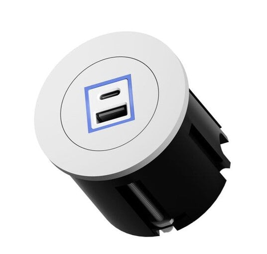 Port O Power Module FURNITURE ACCESSORY ABL White USB A-C 