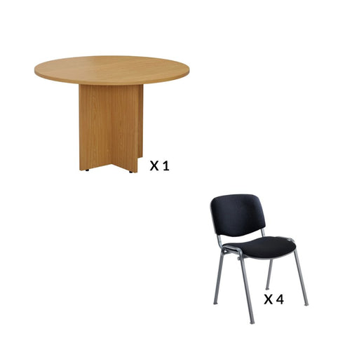 Round Meeting Table & 4 Chair Bundle Tables TC GROUP 