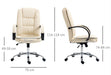Vinsetto Executive Cream Leather Office Chair Office Chairs AOSOM 