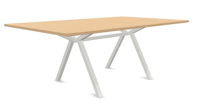 VPAX Boardroom Table WORKSTATIONS VEPA 2000mm x 1200mm Natural Oak White