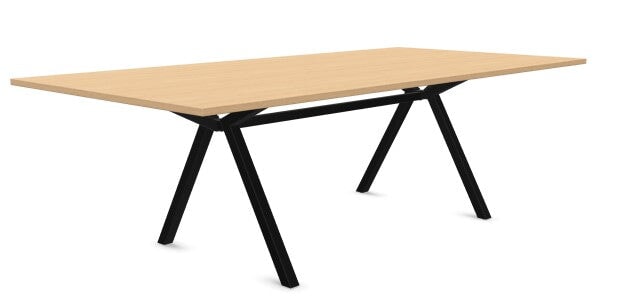 VPAX Boardroom Table WORKSTATIONS VEPA 2400mm x 1200mm Natural Oak Black