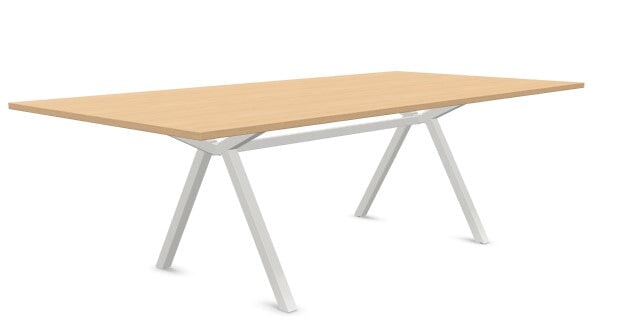 VPAX Boardroom Table WORKSTATIONS VEPA 2400mm x 1200mm Natural Oak White