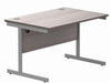 Workwise Office Desk Single Leg Desks TC Group Alaskan Grey Oak Silver 1200mm x 800mm