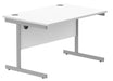 Workwise Office Desk Single Leg Desks TC Group Arctic White Silver 1200mm x 800mm