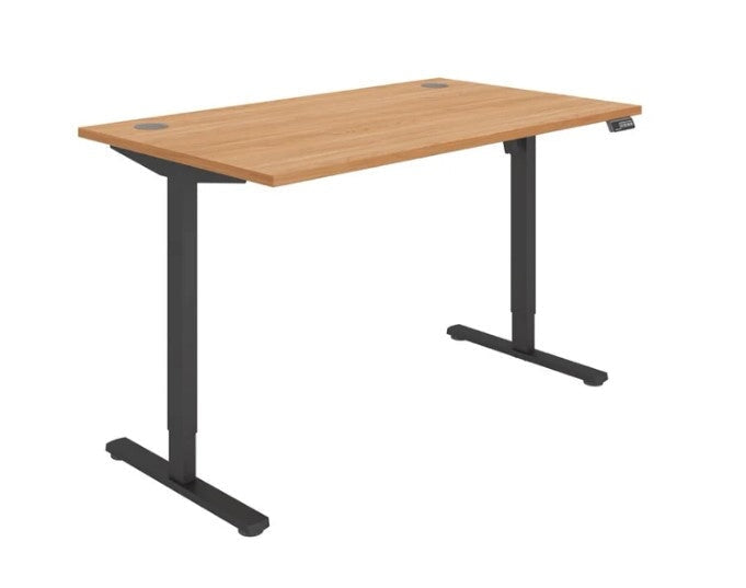 Workwise Sit Stand Desk Desks TC Group Beech Black 1200mm x 800mm