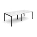 Adapt II 4 Person White Bench Desk 2400mm x 1200mm BOARDROOM TABLES Dams White Black 2400mm x 1200mm