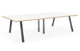 Albion A Frame Meeting Tables - Raw Finish Frame BENCH DESKS Workstories 3600mm x 1400mm Raw White/Ply