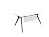 Arkitek Rectangular Office Desks - Black Frame Office Desks Actiu White Modesty Panel + Cable Tray 1800mm x 880mm