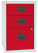 Bisley A4 Non-Mobile Home Filing Cabinet 3 Drawer Storage TC Group Grey/Red 