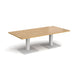 Brescia rectangular coffee table with flat square steel bases 1600mm x 800mm Tables Dams 