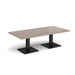 Brescia rectangular coffee table with flat square steel bases 1600mm x 800mm Tables Dams 