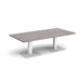 Brescia rectangular coffee table with flat square steel bases 1600mm x 800mm Tables Dams 