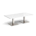 Brescia rectangular coffee table with flat square steel bases 1600mm x 800mm Tables Dams 