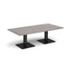 Brescia rectangular coffee table with flat square steel bases 1600mm x 800mm Tables Dams 