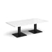 Brescia rectangular coffee table with flat square steel bases 1600mm x 800mm Tables Dams 