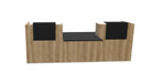 Buro5 Large Straight Reception Desk Reception Desk Buronomic 3000mm Nebraska Oak Black