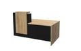 Buro6 Small Reception Desk with DDA section Reception Desk Buronomic Left Hand DDA Black Nebraska Oak