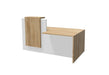 Buro6 Small Reception Desk with DDA section Reception Desk Buronomic Left Hand DDA White Nebraska Oak