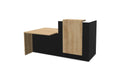 Buro6 Small Reception Desk with DDA section Reception Desk Buronomic Right Hand DDA Black Nebraska Oak