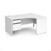 Contract 25 right hand ergonomic desk with 2 drawer graphite pedestal and panel leg 1600mm - beech Desking Dams 