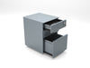 CUBE Steel Pedestal File Drawer PEDESTALS Metalicon Silver 