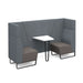 Encore² open high back 2 person meeting booth with table and black sled frame Soft Seating Dams 