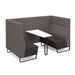 Encore² open high back 4 person meeting booth with table and black sled frame Soft Seating Dams 