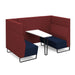 Encore² open high back 4 person meeting booth with table and black sled frame Soft Seating Dams 