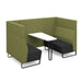 Encore² open high back 4 person meeting booth with table and black sled frame Soft Seating Dams 