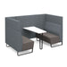 Encore² open high back 4 person meeting booth with table and black sled frame Soft Seating Dams 