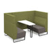 Encore² open high back 4 person meeting booth with table and black sled frame Soft Seating Dams 