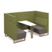 Encore² open high back 4 person meeting booth with table and wooden sled frame Soft Seating Dams 