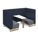 Encore² open high back 4 person meeting booth with table and wooden sled frame Soft Seating Dams 