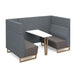 Encore² open high back 4 person meeting booth with table and wooden sled frame Soft Seating Dams 