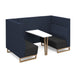 Encore² open high back 4 person meeting booth with table and wooden sled frame Soft Seating Dams 