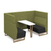 Encore² open high back 4 person meeting booth with table and wooden sled frame Soft Seating Dams 