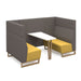 Encore² open high back 4 person meeting booth with table and wooden sled frame Soft Seating Dams 