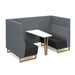 Encore² open high back 4 person meeting booth with table and wooden sled frame Soft Seating Dams 