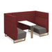 Encore² open high back 4 person meeting booth with table and wooden sled frame Soft Seating Dams 