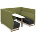 Encore² open high back 6 person meeting booth with table and wooden sled frame Soft Seating Dams 