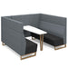 Encore² open high back 6 person meeting booth with table and wooden sled frame Soft Seating Dams 